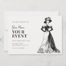 Recherche de rétro dame invitations Élégant