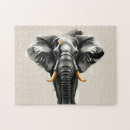 Recherche de éléphant africain puzzles Gris