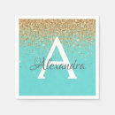Zoek naar turquoise servetten Glitter