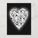 Recherche de coeur noir et blanc cartes postales Élégant
