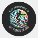 Recherche de vieille femme autocollants Équipement de ski