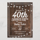 Recherche de 40ans anniversaire invitations Rustique