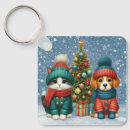 Recherche de noël de chat porteclés Vintage