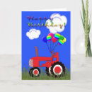 Recherche de tracteur anniversaire cartes Rouge