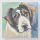 Recherche de peinture chien de dessous de verres Blanc