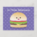 Recherche de hamburger kawaii cartes postales Mignon