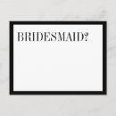 Recherche de bridemaid invitations Noir et blanc