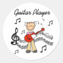 Recherche de joueur guitare autocollants Musical