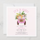 Recherche de safari baby shower fille invitations Rose