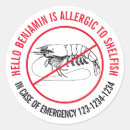 Recherche de mollusques et crustacés autocollants Allergique