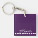 Recherche de coeur violet porteclés Nom
