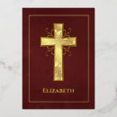 Recherche de or baptême invitations Croix