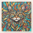 Recherche de plumes dessous de verres Chat