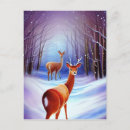 Recherche de chasse neige cartes postales Cerf