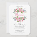 Recherche de rose baptême invitations Bébé