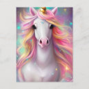 Recherche de licorne kawaii cartes postales Cheval