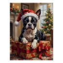 Recherche de terrier de boston posters Noël