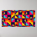 Recherche de motif abstrait coloré posters Milieu du siècle