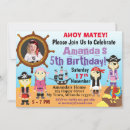Recherche de pirate fille invitations Fête d'anniversaire de pirates