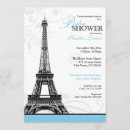 Recherche de tour eiffel baby shower invitations Bleu