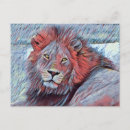 Recherche de lions cartes postales Aquarelle