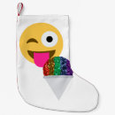 Recherche de visage heureux chaussette de noël Émoticône