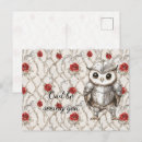 Recherche de hiboux cartes postales Rouge