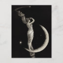 Recherche de lune vintage cartes postales Lune de croissant