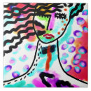 Recherche de peinture portrait carreaux Coloré