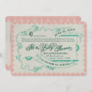Recherche de fée vintage invitations Vert