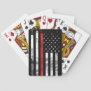 Recherche de pompier jeux de cartes Ligne rouge mince