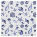 Recherche de plage coquillage tissus Bleu et blanc