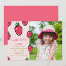 Recherche de fraise rose invitations D'anniversaire de fraise