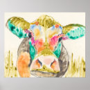 Recherche de vache colorée posters Aquarelle