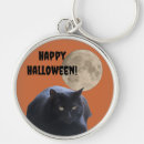 Recherche de chat noir de halloween porteclés Pleine lune