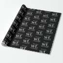Recherche de noir blanc moderne papier cadeau Monogramme