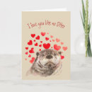 Recherche de loutre vœux cartes Aquarelle