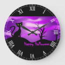 Recherche de chat heureux horloges Noir