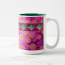 Recherche de motif floral turquoise tasses Bohémien