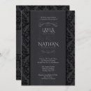 Recherche de damassé noir mariage invitations Vintage