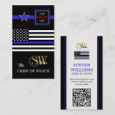 Recherche de profession policier cartes visite Ligne bleue mince