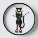 Recherche de drôle de chat horloges Animaux