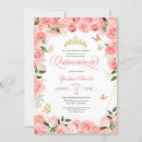 Recherche de rose gold quinceanera invitations Floral