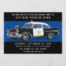 Recherche de voiture police invitations Ligne bleue mince