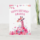 Recherche de de girafe anniversaire cartes Fille