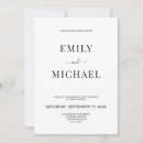 Recherche de moderne minimaliste mariage invitations Noir et blanc