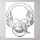 Recherche de crâne avec la cigarette posters Cigarettes