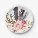 Recherche de plume assiettes en papier Boho