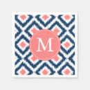 Recherche de corail bleu serviettes Monogramme
