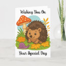 Recherche de hérisson anniversaire cartes Mignon